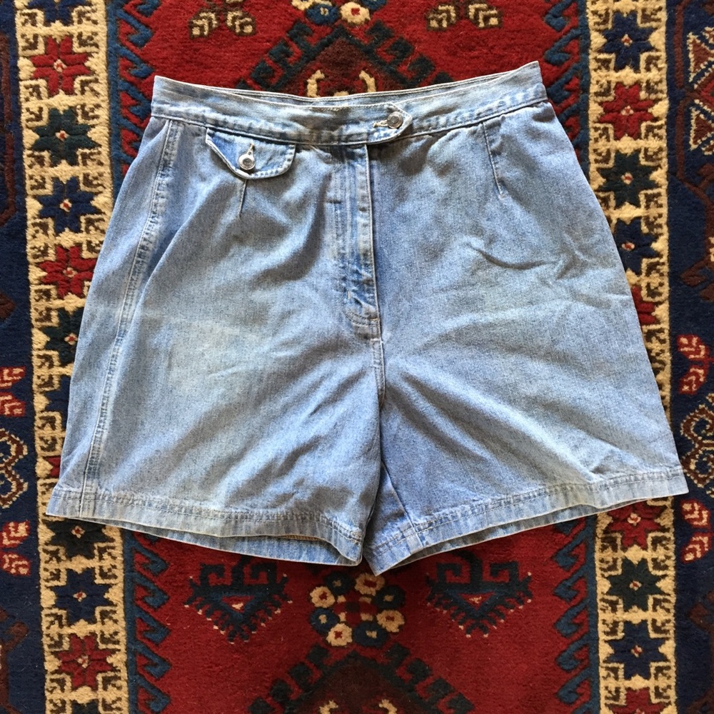 Vintage Denim High Waisted Shorts - Picture 1 of 7